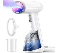 Vaporizzatori da viaggio Ferro da Stiro Verticale a Vapore, Mioduro Mini Stiratrice Verticale 20s Riscaldamento, Portatile Rimozione Rughe Tessuto con Pennello Ferro da Stiro a Vapore per Tende Bianco