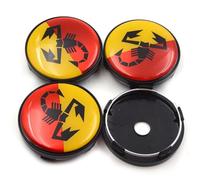 VAPORVERSE 4 Pezzi Auto Coprimozzi per Abarth 595 695 50mm, Antipolvere Copri Badge Auto Emblema Coprimozzo Ruota Centrale Coprimozzo,I