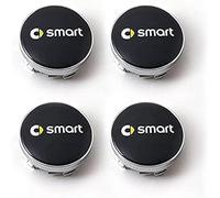 VAPORVERSE 4 Pezzi Auto Ruote Centro Cerchi Tappi Mozzo per Smart Fortwo Forfour 450 451 453, Coprimozzo Coprimozzi Copricerchi Tappi Coprimozzo,Silver-O.D-60MM