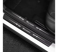 VAPORVERSE 4 Pezzi Fibra di Carbonio Battitacco Auto per Hyundai Tucson 2010-2015, Benvenuto Pedaliera Protezione Battitacco Prevenire L'Usura AntiGraffio