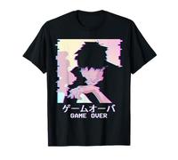 Vaporwave Alt Indie Aesthetic Anime Boy Game Over Japanese Maglietta