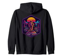 Vaporwave, Astronauta Che Cammina Verso Il Tramonto, Design retrò fantascientifico Felpa con Cappuccio