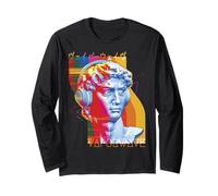 Vaporwave Camicia Synthwave Retrowave Giapponese Testo Grafica Maglia a Manica