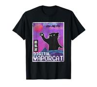 Vaporwave giapponese estetica anni '90 digitale Vaporcat retrò anni '80 Maglietta