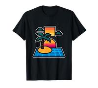 Vaporwave Island Retro Tramonto Maglietta