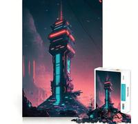 Vaporwave Lighthouse - Puzzle da 1000 pezzi per adolescenti,gioco di memoria,incastro perfetto,nessun pezzo si stacca,ideale da portare in viaggio,gioco per allenare la mente,regalo (38x26cm)