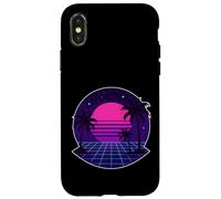 Vaporwave Palm Night Custodia per iPhone X/XS