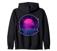 Vaporwave Palm Night Felpa con Cappuccio