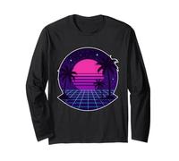 Vaporwave Palm Night Maglia a Manica