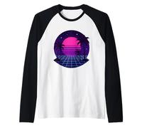 Vaporwave Palm Night Maglia con Maniche Raglan