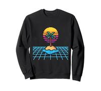 Vaporwave Pixel Island retrò Felpa