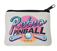 Vaporwave - Portamonete estetico in neoprene, stile retrò, motivo: flipper, 10 x 11 cm, colore: Bianco, bianco, Taglia unica