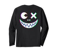 Vaporwave Psychedelic Face Halloween Techno EDM (sul Retro) Maglia a Manica