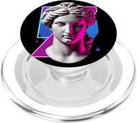 Vaporwave - Statua a forma di testa geometrica, design retrò PopSockets PopGrip per MagSafe