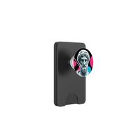 Vaporwave - Statua con testa barbuta, design geometrico retrò PopSockets PopWallet per MagSafe