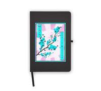 Vaporwave - Taccuino estetico in stile retrò giapponese Sakura Cherry Blossom, pagine bianche, copertina in ecopelle, agenda, diario, quaderno di lavoro