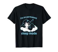Vaporwave Triste Anime Girl Sleep Mode Cloud Design Maglietta