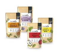 VapoWesp Set di 4 polveri per ogni 100 g | Orange & Rosemary, Apple & Mint, Lemon & Basil, Hay Flowers & Thyme, profumo aromatico per il affumicatore VapoWesp