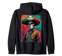 Vaquero Messicano Rodeo Dia De Los Muertos Style Felpa con Cappuccio