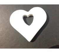 Vaquerprofumatori oggettistica profumata in Gesso(LD1103) Cuore Piatto con Foro pz 24 CM.4X4