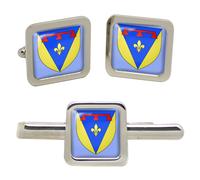 Var (Francia) Quadrato Gemelli E Fermacravatta Set