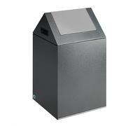VAR Raccoglitore per rifiuti WSG 40S autoestinguente, argento anticato, coperchio: argento