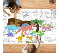 VARACL Dinosaur Coloring Tablecloth For Kids, DIY Crafts Dinosaur Coloring Table Cloth, Jumbo Dino Giant Coloring Poster For Classroom Activities Birthday Party Decorations Supplies