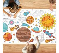 VARACL Outer Space Coloring Tablecloth For Kids, DIY Crafts Space Astronomy Giant Coloring Poster Table Cloth Cover For Classroom Activities Party Decorations Supplies