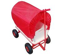 Varan Motors - TC1812M Carrello vagone per bambini, carrello di trasporto in legno con telo, carico massimo 180 kg