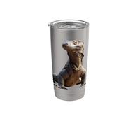 Varano Lucertola Reptile Drago di Komodo Drago a Bande Drago Bicchiere termico in acciaio inox doppia parete