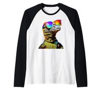 Varano Lucertola Reptile Drago di Komodo Drago a Bande Drago Maglia con Maniche Raglan