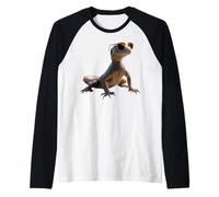 Varano Lucertola Reptile Drago di Komodo Drago a Bande Drago Maglia con Maniche Raglan