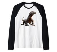 Varano Lucertola Reptile Drago di Komodo Drago a Bande Drago Maglia con Maniche Raglan