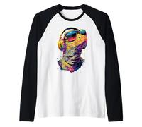 Varano Lucertola Reptile Drago di Komodo Drago a Bande Drago Maglia con Maniche Raglan