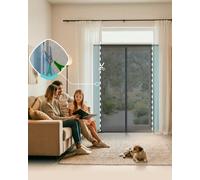 Varano Magnetic Screen Door Shortanable in Width Black Window 155x125 cm