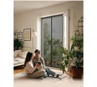 Varano Magnetic Screen Door Shortanable in Width Black Window 155x150 cm
