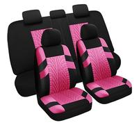 VarCozy Coprisedili per auto, set completo, misura anteriore e sedile posteriore diviso, per auto, panno universale, SUV, berlina, furgone, coprisedili interni auto, compatibile con airbag, nero e