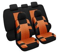 VarCozy Coprisedili per auto, set completo, sedili anteriori e sedile posteriore diviso, per auto, panno universale, SUV, berlina, furgone, coprisedili interni auto, compatibile con airbag, nero e