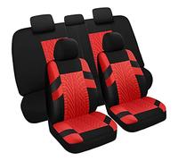 VarCozy Set completo di coprisedili per auto, coprisedili anteriori e posteriori divisi, coprisedili universali in tessuto per SUV, berlina, furgoni, coprisedili per interni auto, compatibili con
