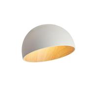 VARENCOK Modern Dome Flush Mount Ceiling Light Round Low Profile Wood Grain Interior Ceiling Fixture 13.78" Diameter Black/White for Bedroom Living Room Dining Room Hallway(White warm light,35cm)