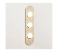 VARENCOK Travertine Wall Sconce Long Stone Wall Lamp With Round Glass Globe Shade Modern Multi-Head Indoor Wall Mount Light for Corridor Stairwell Entryway Bedroom Vanity(12 * 60cm)