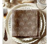 Vargottam Tovaglioli in mussola di cotone floreale Art Déco marrone vivace - Set da 12, 20 pollici, lussuosi e assorbenti, perfetti per occasioni festive- Lavabili in lavatrice