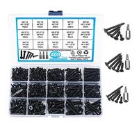 VARHHUXHA Viti Autofilettanti, 400 Pz, M3-M4, Testa Svasata, Torx, Nero
