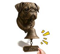 Vari campanelli di benvenuto per cani divertenti a tema animale rustico | Campana a forma di testa di cane, decorazione da parete per veranda, giardino, cortile, casa, stanza di sicurezza