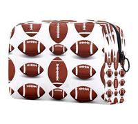 Vari di palloni da football americano, trousse da donna, borsa da viaggio per articoli da toeletta grandi, pratica borsa organizer con cerniera, Multi, 18.5x7.5x13cm/7.3x3x5.1in, Beauty case