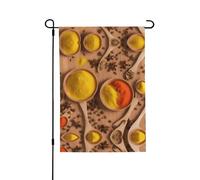 Vari motivi stampati condimenti bandiera da giardino su entrambi i lati 71,1 x 101,6 cm (leggera) - vivace stampa all-over decorazione per cortile, giardino, terrazza o portico