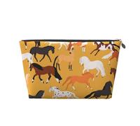 Vari tipi di cavalli, Borsa da toilette Borsa per trucco Borsa per cosmetici Borsa da toilette da viaggio portatile