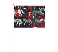 Vari tipi di cavalli confezione da 6 e 10 bandiere palmari, striscioni su bastone, piccole bandiere per sfilate, feste, bar, compleanni