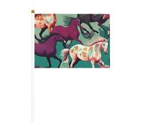 Vari tipi di cavalli confezione da 6 e 10 bandiere palmari, striscioni su bastone, piccole bandiere per sfilate, feste, bar, compleanni