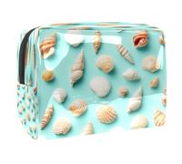 Vari tipi di conchiglie cosmetiche da donna, borsa da viaggio per articoli da toeletta grandi in PVC per trucchi e trucchi con cerniera, Multi, 18.5x7.5x13cm/7.3x3x5.1in, Beauty case